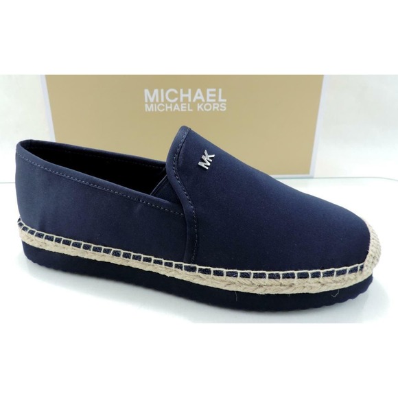 Michael Kors Hastings Slip On Espadrille Flat Admiral Navy Canvas - Picture 1 of 8